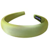 Serre-tête Large Laurel en Satin Coussiné Vert Pomme