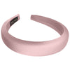 Serre-tête Large Laurel en Satin Coussiné Rose