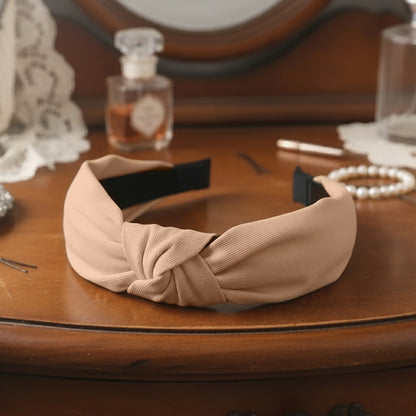 Serre-tête Nœud Carrie en Tissu Doux Marron