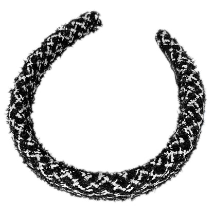 Serre-tête Large en Maille Esme Noir et Blanc