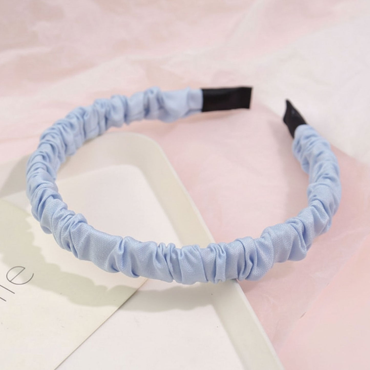 Serre-tête Large Silky Scrunch Maxine Bleu