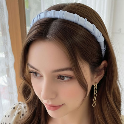 Serre-tête Large Silky Scrunch Maxine Bleu