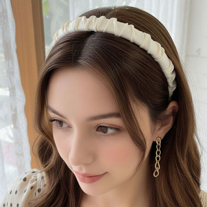 Serre-tête Large Silky Scrunch Maxine Blanc