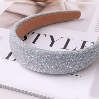 Serre-tête Large Peggy Glitter Cloud Argenté