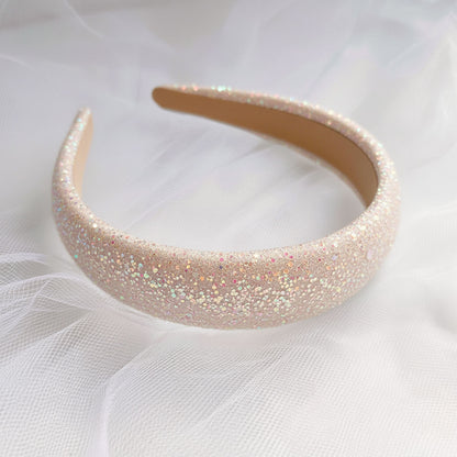 Serre-tête Large Morganna Glitter Cloud Champagne