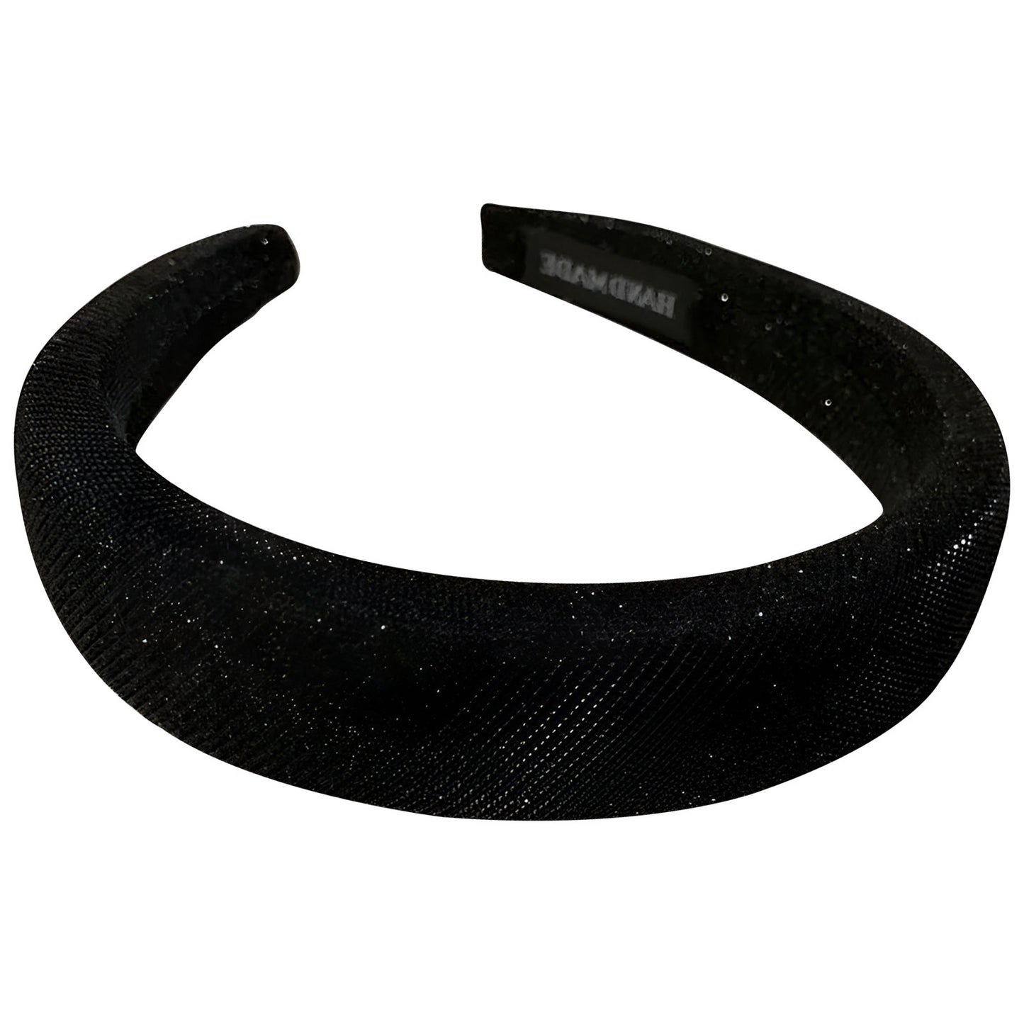 Serre-tête Large en Tissu Brillant Aurelia Noir