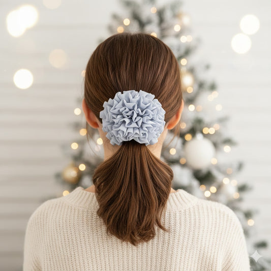 Chouchou en Mousseline Vaporeuse Cosette Gris Perle