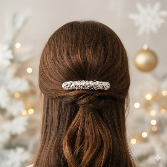 Barrette Sculpturale Fantaisie Mandy Argenté