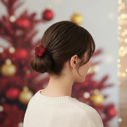 Élastique Casual Mei à Fleur de Cerisier Rouge