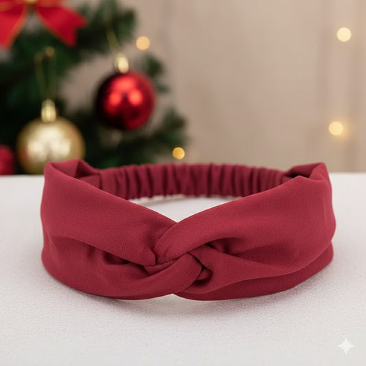 Bandeau Croisé en Velours Addison Bordeaux