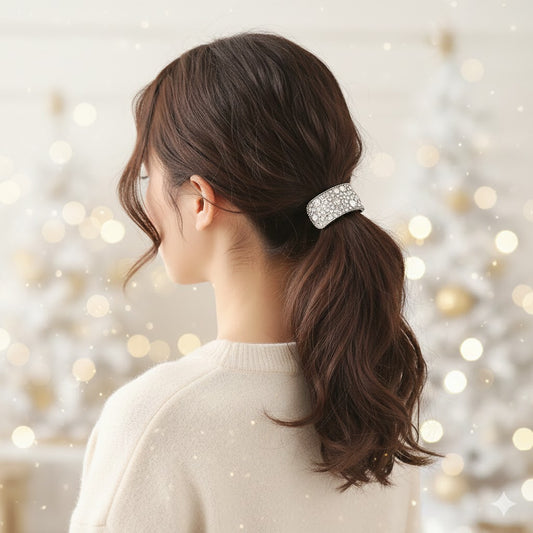 Élastique Casual Marcia à Manchon Strassé Argenté