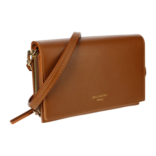 Sac Baguette à Bandoulière en Similicuir La Myrrhe Marron