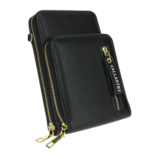 Pochette Téléphone à Bandoulière Multi-Compartiments La Complice Noir
