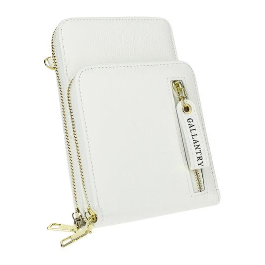 Pochette Téléphone à Bandoulière Multi-Compartiments La Complice Blanc