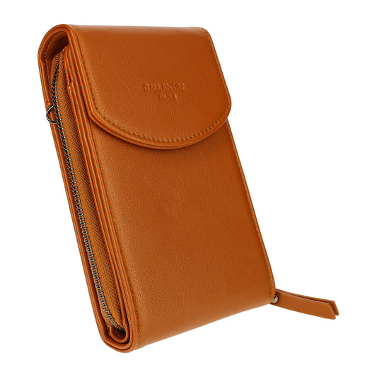 Sac Crossbody à Rabat Multi-Compartiments La Partenaire Marron