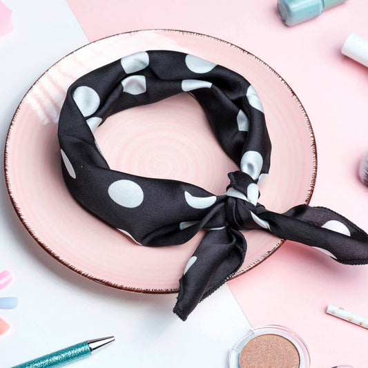 bandana cheveux femme noir pois