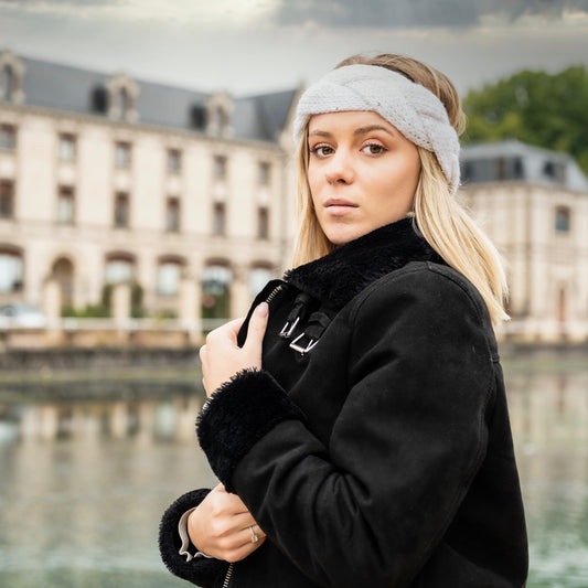 bandeau blanc en laine