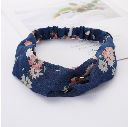 headband bleu fleuri