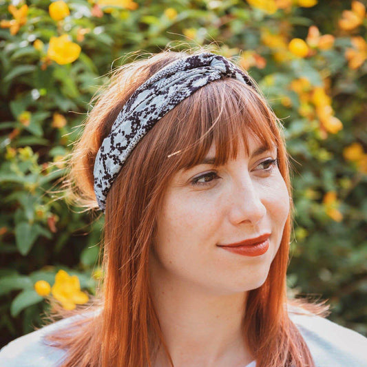 bandeau cheveux noir et blanc