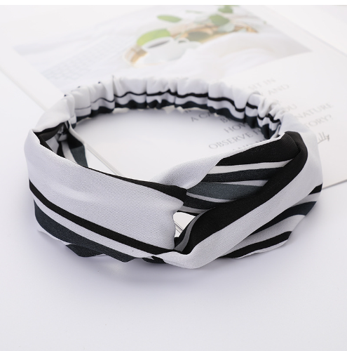 bandeau cheveux noir et blanc