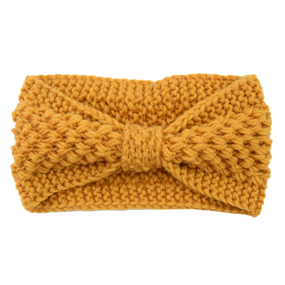 Bandeau hiver en laine orange