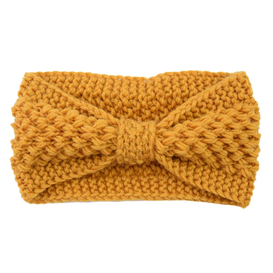 Bandeau hiver en laine orange