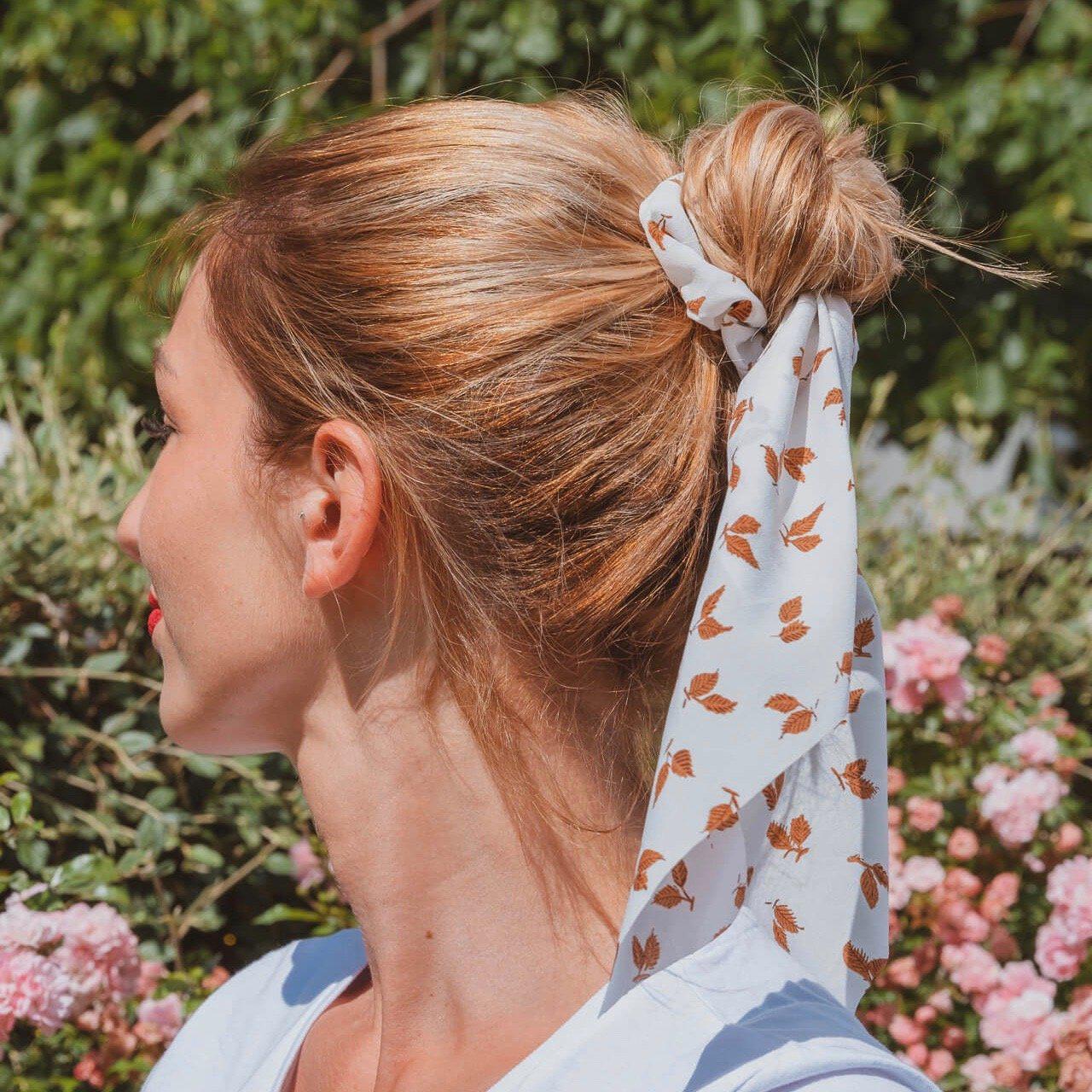 chouchou foulard fleurs