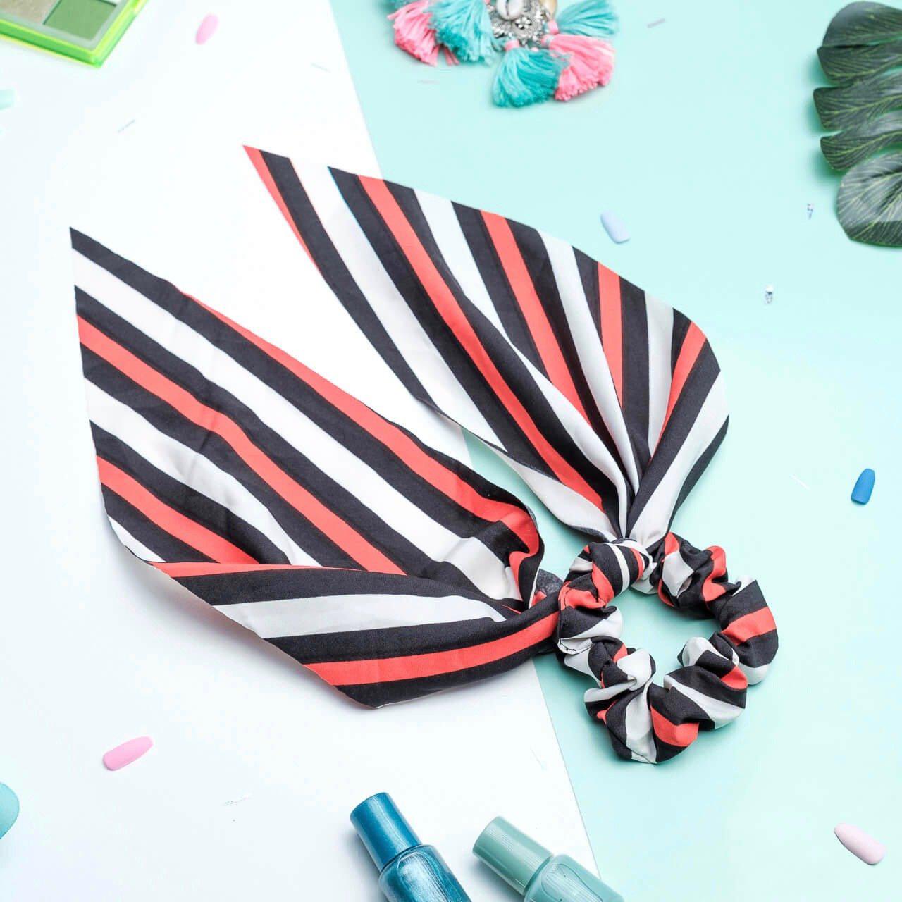 chouchou foulard cheveux multicolore