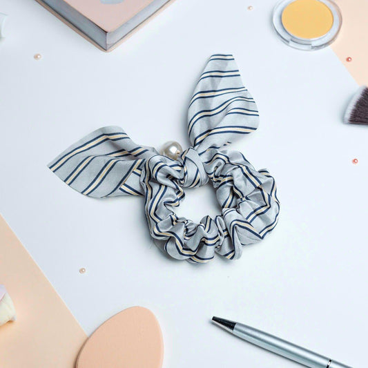 chouchou foulard court gris