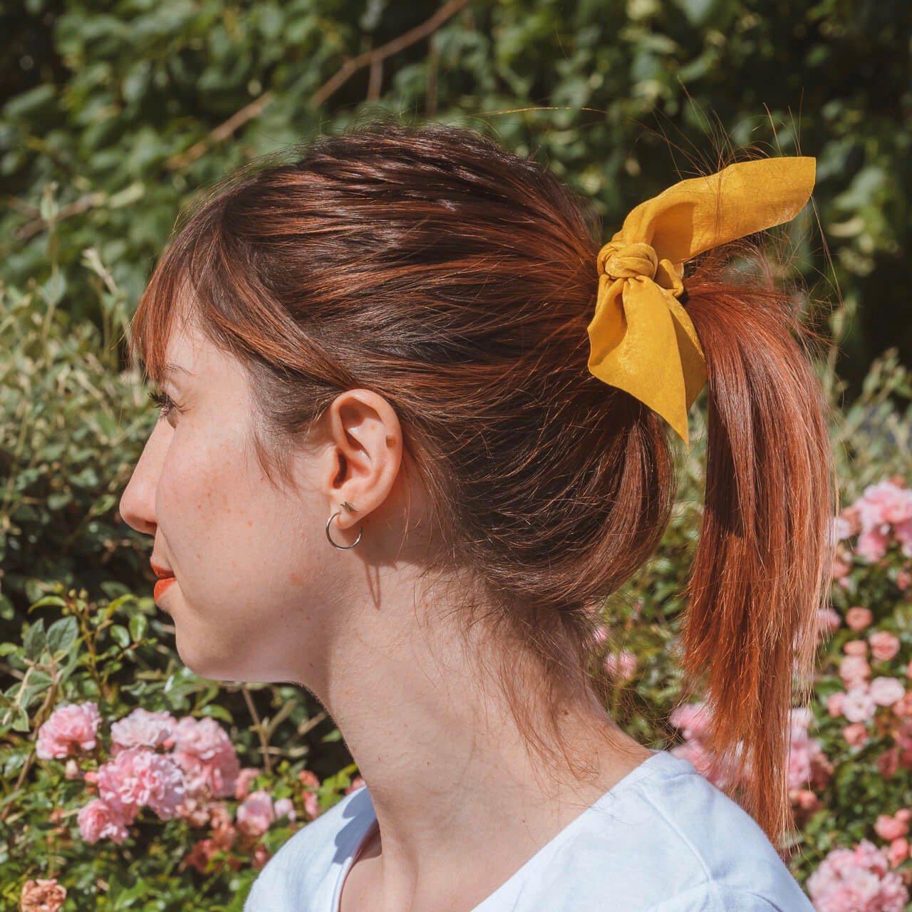 chouchou foulard court jaune