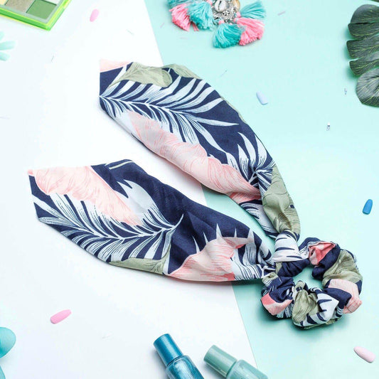 chouchou foulard fleurs