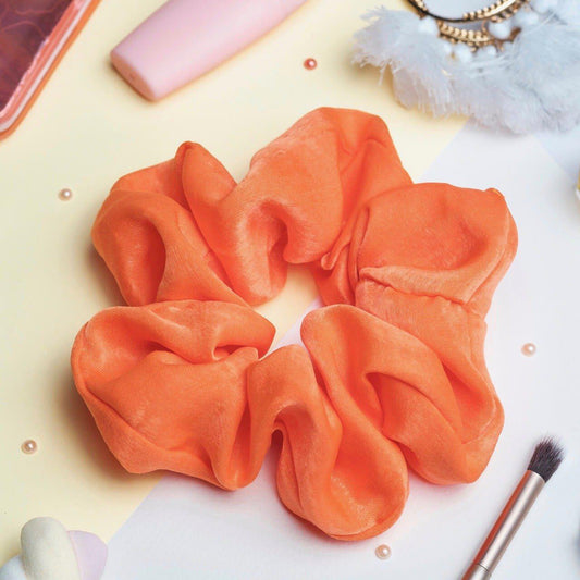 chouchou satin rouge orangé