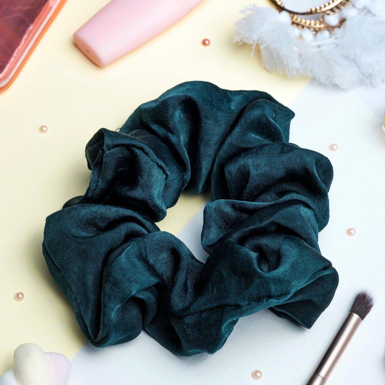 chouchou satin vert