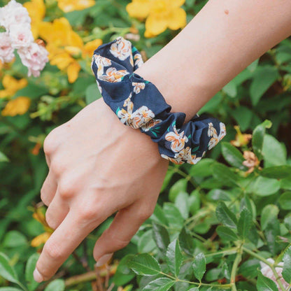 chouchou tissu fleurs