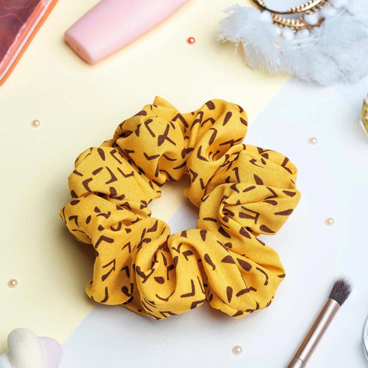 Chouchou Tissu Orange Motif - Emilie