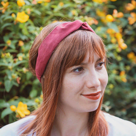 headband rouge cheveux femme