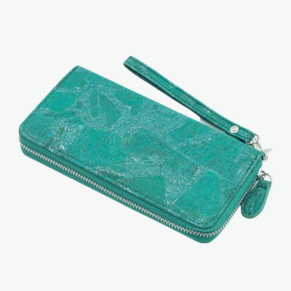 portefeuille en liège femme vert