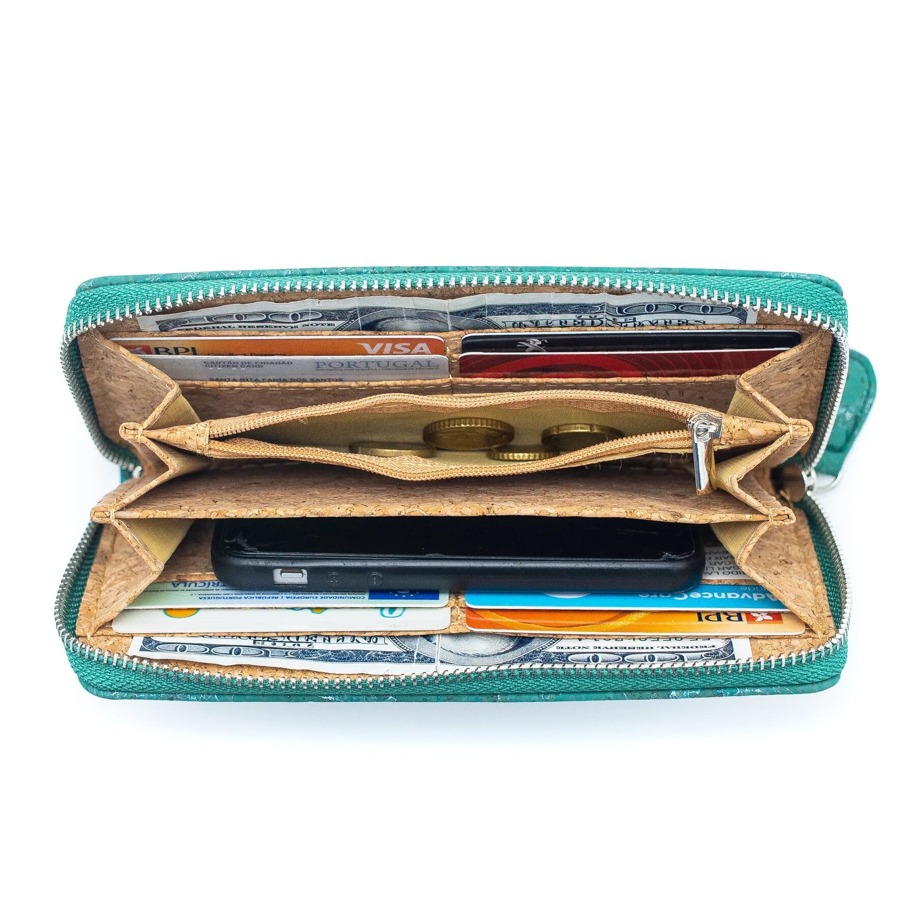 portefeuille femme vert vegan
