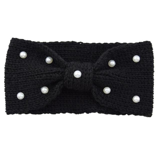 Bandeau Laine & Perles Noir | Adopte un Chouchou