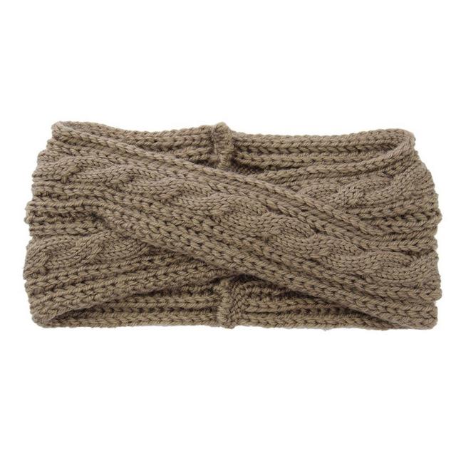 Headband Cheveux Laine Kaki | Adopte un Chouchou