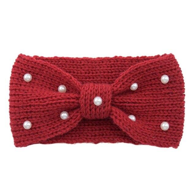 Bandeau Laine & Perles Rouge | Adopte un Chouchou